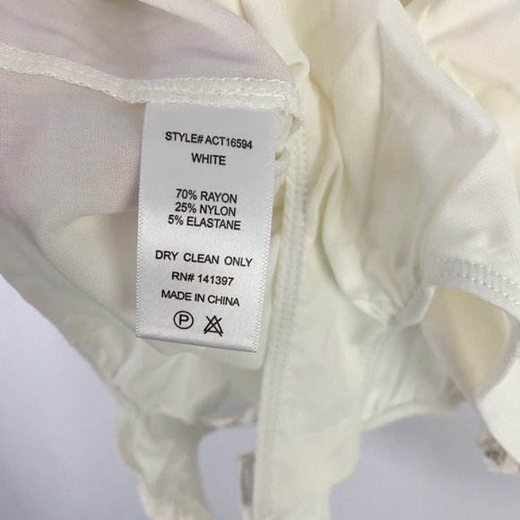 ASTR The Label Sweet Summer Ruffled One Shoulder Bodysuit White - Picture 9 of 10